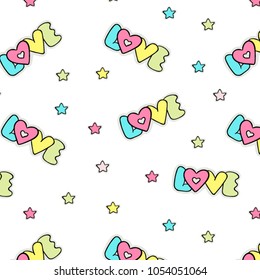 Cute hand drawn unicorn vector pattern. Vector illustration.