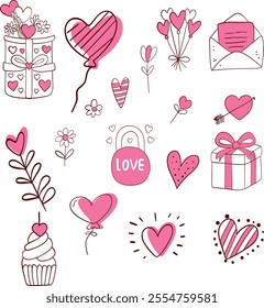 Cute Hand Drawn Valentine's Day Elements