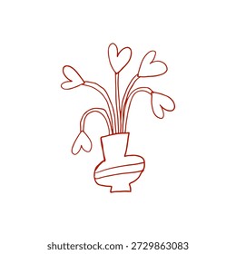 Impresión linda del día de San Valentín dibujado a mano. Elementos de diseño de doodle de Boda. Ilustración vectorial de amor