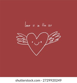 Impresión linda del día de San Valentín dibujado a mano. Elementos de diseño de doodle de Boda. Ilustración vectorial de amor