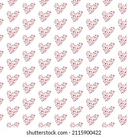 Cute hand drawn Valentine's hearts seamless pattern. Decorative doodle love heart shape in sketch style. Scribble ink hearts polka dot for wedding design, wrapping, ornate and greeting cards