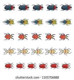 Cute hand drawn vector bugs borders for stationery or scrapbooking project