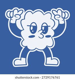 Lindo dibujado a mano Vector doodle diseño de la etiqueta engomada de dibujos animados. Colección de diseño de pegatina