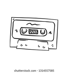 Cute Hand Drawn Vector illustration, black and white outline vector variant