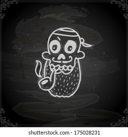 Cute Hand Drawn Vector illustration, Vintage Blackboard Texture Background. Chalkboard illustration variant.