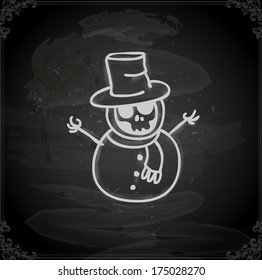 Cute Hand Drawn Vector illustration, Vintage Blackboard Texture Background. Chalkboard illustration variant.