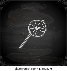 Cute Hand Drawn Vector illustration, Vintage Blackboard Texture Background. Chalkboard illustration variant.