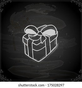 Cute Hand Drawn Vector illustration, Vintage Blackboard Texture Background. Chalkboard illustration variant.