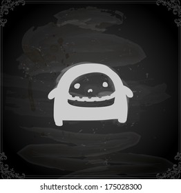 Cute Hand Drawn Vector illustration, Vintage Blackboard Texture Background. Chalkboard illustration variant.
