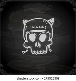 Cute Hand Drawn Vector illustration, Vintage Blackboard Texture Background. Chalkboard illustration variant.