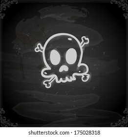 Cute Hand Drawn Vector illustration, Vintage Blackboard Texture Background. Chalkboard illustration variant.