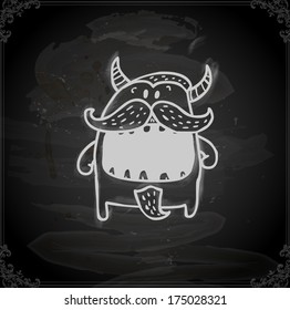 Cute Hand Drawn Vector illustration, Vintage Blackboard Texture Background. Chalkboard illustration variant.