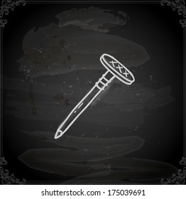 Cute Hand Drawn Vector illustration, Vintage Blackboard Texture Background. Chalkboard illustration variant.