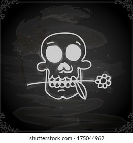 Cute Hand Drawn Vector illustration, Vintage Blackboard Texture Background. Chalkboard illustration variant.