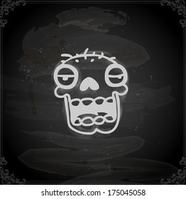 Cute Hand Drawn Vector illustration, Vintage Blackboard Texture Background. Chalkboard illustration variant.