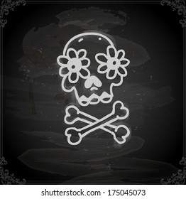 Cute Hand Drawn Vector illustration, Vintage Blackboard Texture Background. Chalkboard illustration variant.
