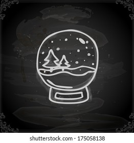 Cute Hand Drawn Vector illustration, Vintage Blackboard Texture Background. Chalkboard illustration variant.