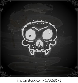 Cute Hand Drawn Vector illustration, Vintage Blackboard Texture Background. Chalkboard illustration variant.