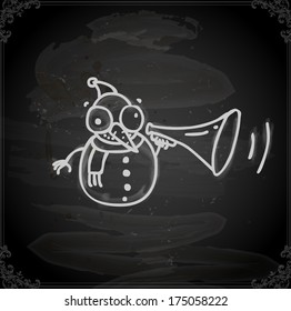 Cute Hand Drawn Vector illustration, Vintage Blackboard Texture Background. Chalkboard illustration variant.