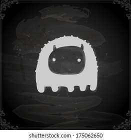 Cute Hand Drawn Vector illustration, Vintage Blackboard Texture Background. Chalkboard illustration variant.