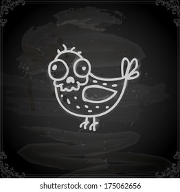 Ilustración de vectores con dibujos a mano, fondo de textura de pizarra vintage. Variante de la ilustración del tablero de cambios.