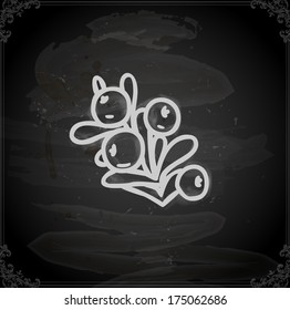 Cute Hand Drawn Vector illustration, Vintage Blackboard Texture Background. Chalkboard illustration variant.