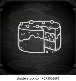 Cute Hand gezeichnete Vektorgrafik, Vintage Blackboard Textur Hintergrund. Chalkboard-Illustrationsvariante.