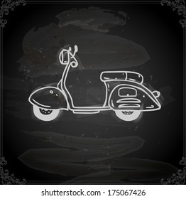 Cute Hand Drawn Vector illustration, Vintage Blackboard Texture Background. Chalkboard illustration variant.