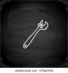 Cute Hand Drawn Vector illustration, Vintage Blackboard Texture Background. Chalkboard illustration variant.