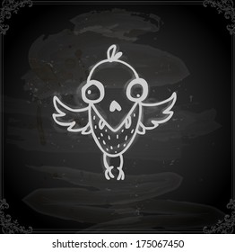 Cute Hand Drawn Vector illustration, Vintage Blackboard Texture Background. Chalkboard illustration variant.