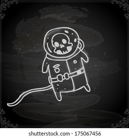 Cute Hand Drawn Vector illustration, Vintage Blackboard Texture Background. Chalkboard illustration variant.