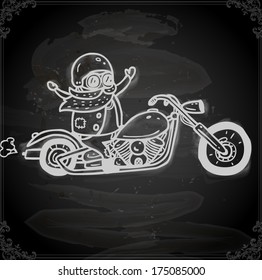 Cute Hand Drawn Vector illustration, Vintage Blackboard Texture Background. Chalkboard illustration variant.