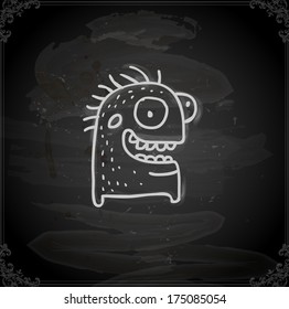 Ilustración de vectores con dibujos a mano, fondo de textura de pizarra vintage. Variante de la ilustración del tablero de cambios.