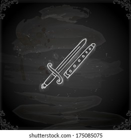 Cute Hand Drawn Vector illustration, Vintage Blackboard Texture Background. Chalkboard illustration variant.