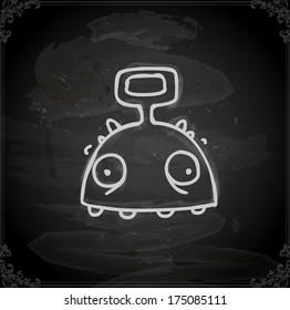 Cute Hand Drawn Vector illustration, Vintage Blackboard Texture Background. Chalkboard illustration variant.