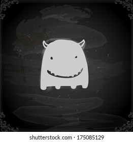 Cute Hand Drawn Vector illustration, Vintage Blackboard Texture Background. Chalkboard illustration variant.