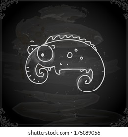 Cute Hand Drawn Vector illustration, Vintage Blackboard Texture Background. Chalkboard illustration variant.