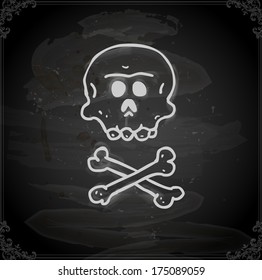 Cute Hand Drawn Vector illustration, Vintage Blackboard Texture Background. Chalkboard illustration variant.