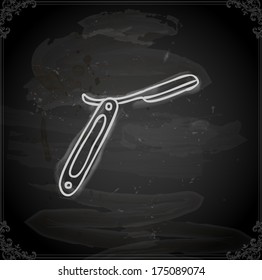 Ilustración de vectores con dibujos a mano, fondo de textura de pizarra vintage. Variante de la ilustración del tablero de cambios.