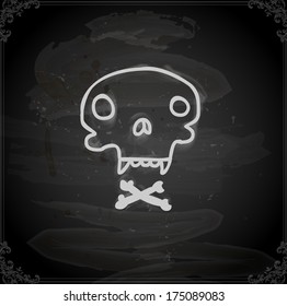 Cute Hand Drawn Vector illustration, Vintage Blackboard Texture Background. Chalkboard illustration variant.