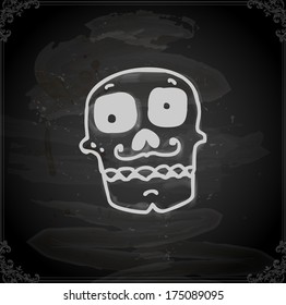 Cute Hand Drawn Vector illustration, Vintage Blackboard Texture Background. Chalkboard illustration variant.