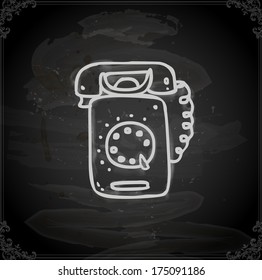 Cute Hand Drawn Vector illustration, Vintage Blackboard Texture Background. Chalkboard illustration variant.