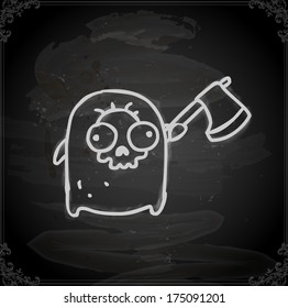 Cute Hand Drawn Vector illustration, Vintage Blackboard Texture Background. Chalkboard illustration variant.