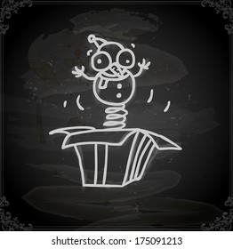 Cute Hand Drawn Vector illustration, Vintage Blackboard Texture Background. Chalkboard illustration variant.