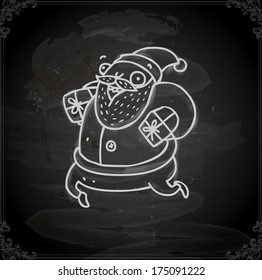 Cute Hand Drawn Vector illustration, Vintage Blackboard Texture Background. Chalkboard illustration variant.