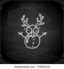 Cute Hand Drawn Vector illustration, Vintage Blackboard Texture Background. Chalkboard illustration variant.
