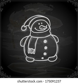 Cute Hand Drawn Vector illustration, Vintage Blackboard Texture Background. Chalkboard illustration variant.