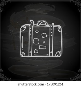 Cute Hand Drawn Vector illustration, Vintage Blackboard Texture Background. Chalkboard illustration variant.