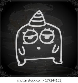 Cute Hand Drawn Vector illustration, Vintage Blackboard Texture Background. Chalkboard illustration variant. 