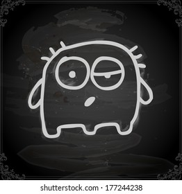 Cute Hand Drawn Vector illustration, Vintage Blackboard Texture Background. Chalkboard illustration variant. 